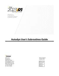 Ansys, Inc. — Autodyn User's Subroutines Guide