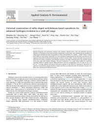 Minghao Hu — Universal construction of sulfur doped molybdenum-based nanosheets for enhanced hydrogen evolution in a wide pH range