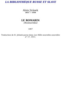 Alois Jirásek — Le Romarin