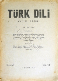 Kolektif — Türk Dili - Aylık Fikir ve Edebiyat Dergisi Cilt:6 Sayı 61-72