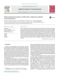 Vannia Cristina dos Santos & Karen Wilson & Adam. F. Lee & Shirley Nakagaki — Physicochemical properties of WOx/ZrO2 catalysts for palmitic acid esterification