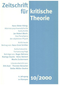 Gerhard Schweppenhäuser — Zeitschrift für kritische Theorie 10 (2000)