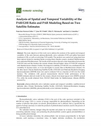 Francisco Ferrera-Cobos, Jose M. Vindel, Rita X. Valenzuela — Analysis of Spatial and Temporal Variability of the PAR/GHI Ratio and PAR Modeling Based on Two Satellite Estimates