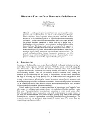 Satoshi Nakamoto — Bitcoin: A Peer-to-Peer Electronic Cash System