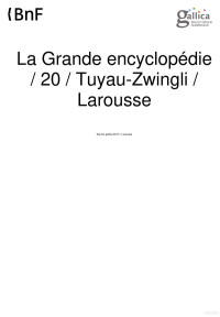 Larousse — Encyclopédie Larousse vol. 20 Tuyau-Zwingli