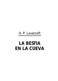 H. P. Lovecraft — La Bestia en la Cueva