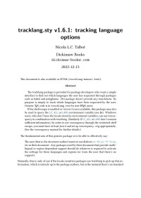 Nicola L.C. Talbot — tracklang.sty v1.6.1: tracking language options