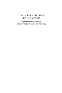 Marc-Henri Deroche — Une quête tibétaine de la sagesse : Prajnarasmi 1518-1584 et l'attitude impartiale "Ris Med" (Bibliothèque de l'École des Hautes Études, Sciences Religieuses, 196)