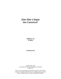 Joan Boswood — Quer falar a língua dos Canoeiros? - língua Rikbaktsa