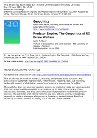 Ian G. R. Shaw — Predator Empire: The Geopolitics of US Drone Warfare