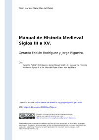 Gerardo Fabián Rodríguez y Jorge Rigueiro — Manual de Historia Medieval Siglos III a XV