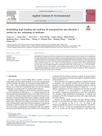 Yang Liu — Embedding high loading and uniform Ni nanoparticles into silicalite-1 zeolite for dry reforming of methane