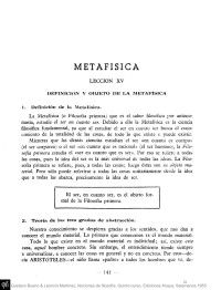 Unknown — 18. DEFINICION Y OBJETO DE LA METAFISICA (ARTICULO) AUTOR GUSTAVO BUENO