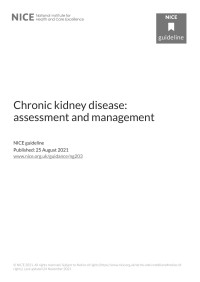 National Institute for Health & Care Excellence (NICE) — Chronic kidney disease: assessment and management