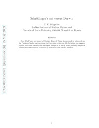 Z. K. Silagadze — Schrodinger's Cat versus Darwin (2009)