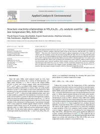 Thanh Huyen Vuong & Jörg Radnik & Evgenii Kondratenko & Matthias Schneider & Udo Armbruster & Angelika Brückner — Structure-reactivity relationships in VOx/CexZr1−xO2 catalysts used for low-temperature NH3-SCR of NO