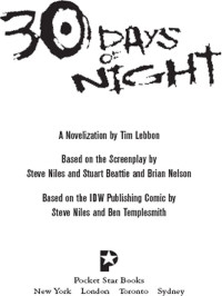 Tim Lebbon — 30 Days of Night Movie Novelization: Film Tie-In