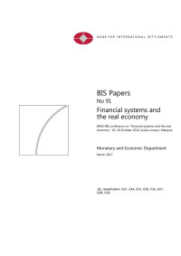 Bank for International Settlements — Financial systems and the real economy