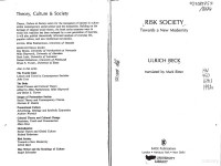 Risk Society [Towards A New Modernity] — Risk Society [Towards A New Modernity]