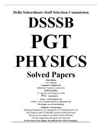 YCT Expert Team — DSSSB PGT PHYSICS Solved Papers