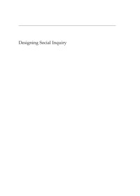 Gary King & Robert Owen Keohane & Sidney Verba — Designing Social Inquiry: Scientific Inference in Qualitative Research