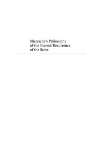 Karl Lowith; — Nietzsche's Philosophy of the Eternal Recurrence of the Same