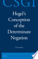 Terje Sparby — Hegel's Conception of the Determinate Negation