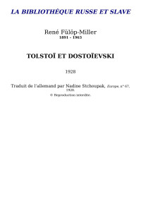 Füllöp-Miller — Tolstoï et Dostoïevski