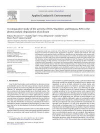 Biljana AbramoviÄ‡ — A comparative study of the activity of TiO2 Wackherr and Degussa P25 in the photocatalytic degradation of picloram