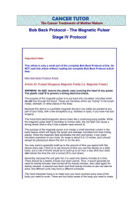 abaddon999 — Magnetic Pulser - Bob Beck Protocol - Alternative Cancer Treatments