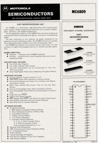 Motorola — MOTOROLA MC6809 Microprocessor