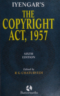 Srinivasa Iyengar, T. R; Chaturvedi, R. G. ed. — Srinivasa Iyengar's the Copyright Act, 1957