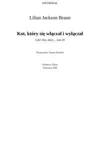 Ata — Kot, ktory sie wlaczal i wylaczal - Lilian Jackson Braun