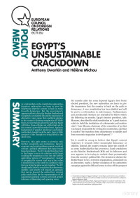 Anthony Dworkin, Hélène Michou — Egypt's Unsustainable Crackdown, European Council on Foreign Relations