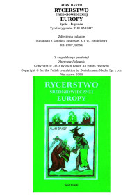 Baker Alan — Rycerstwo średniowiecznej Europy