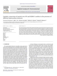 Teerawit Prasomsri — Catalytic conversion of anisole over HY and HZSM-5 zeolites in the presence of different hydrocarbon mixtures