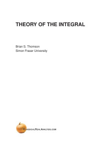 Thomson — Theory of the Integral