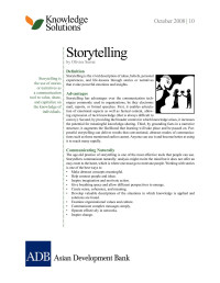 Olivier Serrat — Storytelling