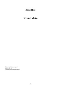 Krew i złoto — Rice Anne - 08