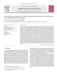 Per-Anders Carlsson — Low-temperature oxidation of carbon monoxide and methane over alumina and ceria supported platinum catalysts