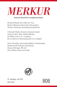 Christian Demand; — MERKUR Deutsche Zeitschrift für europäisches Denken - 2016-07