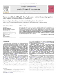 Niels van Vegten; Tinku Baidya; Frank Krumeich; Wolfgang Kleist; Alfons Baiker — Flame-made MgAl2âˆ’xMxO4 (M=Mn, Fe, Co) mixed oxides: Structural properties and catalytic behavior in methane combustion