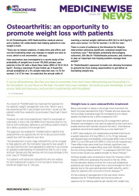 NPS MedicineWise — Medicinewise News Osteoarthritis October 2017