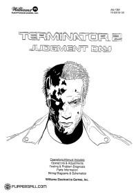 WILLIAM ELECTRONICS GAMES — TERMINATOR 2 - SERVICE MANUAL PINBALL