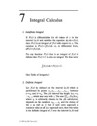 Ronald J. Tallarida — Chapter 07: Integral Calculus