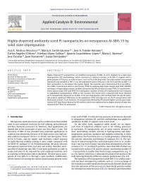 Ana K. Medina-Mendoza — Highly dispersed uniformly sized Pt nanoparticles on mesoporous Al-SBA-15 by solid state impregnation