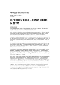 Nadine Haddad — Egypt: Reporters' guide – Human rights in Egypt