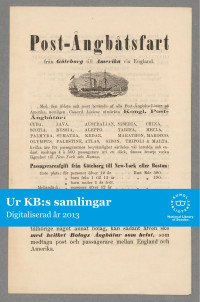 Sörensen, S. — Post-ångbåtsfart från Göteborg till Amerika via England