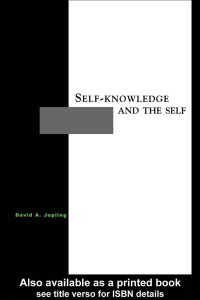 David A. Jopling — Self-Knowledge and the Self