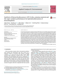 Aijun Duan & Tianshu Li & Zhen Zhao & Baijun Liu & Xiaofeng Zhou & Guiyuan Jiang & Jian Liu & Yuechang Wei & Huifang Pan — Synthesis of hierarchically porous L-KIT-6 silica–alumina material and the super catalytic performances for hydrodesulfurization of benzothiophene